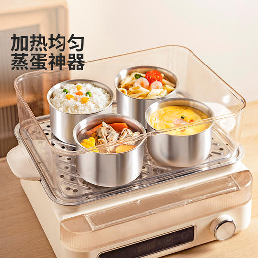 摩登主妇316L不锈钢蒸蛋碗家用304带盖炖盅辅食蒸鸡蛋羹专用汤碗 商品图2