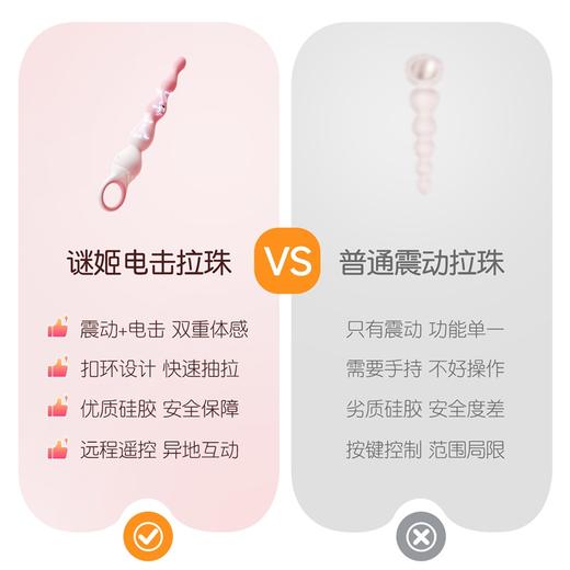 【情趣用品】谜姬 星环电击拉珠后庭震动阴肛两用 商品图7