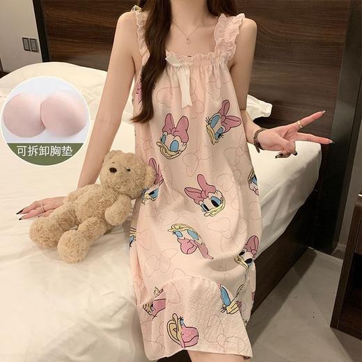 【夏日新款❗️超舒服的吊带睡裙】自带胸垫，免穿内衣文胸垫，超舒服！女薄款网红风背心睡衣加大码夏季泡泡纱家居服★美物社 商品图2