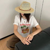 西遇韩系印花白色短袖T恤女2026年夏季新款圆领宽松显瘦百搭上衣SS060447 商品缩略图3