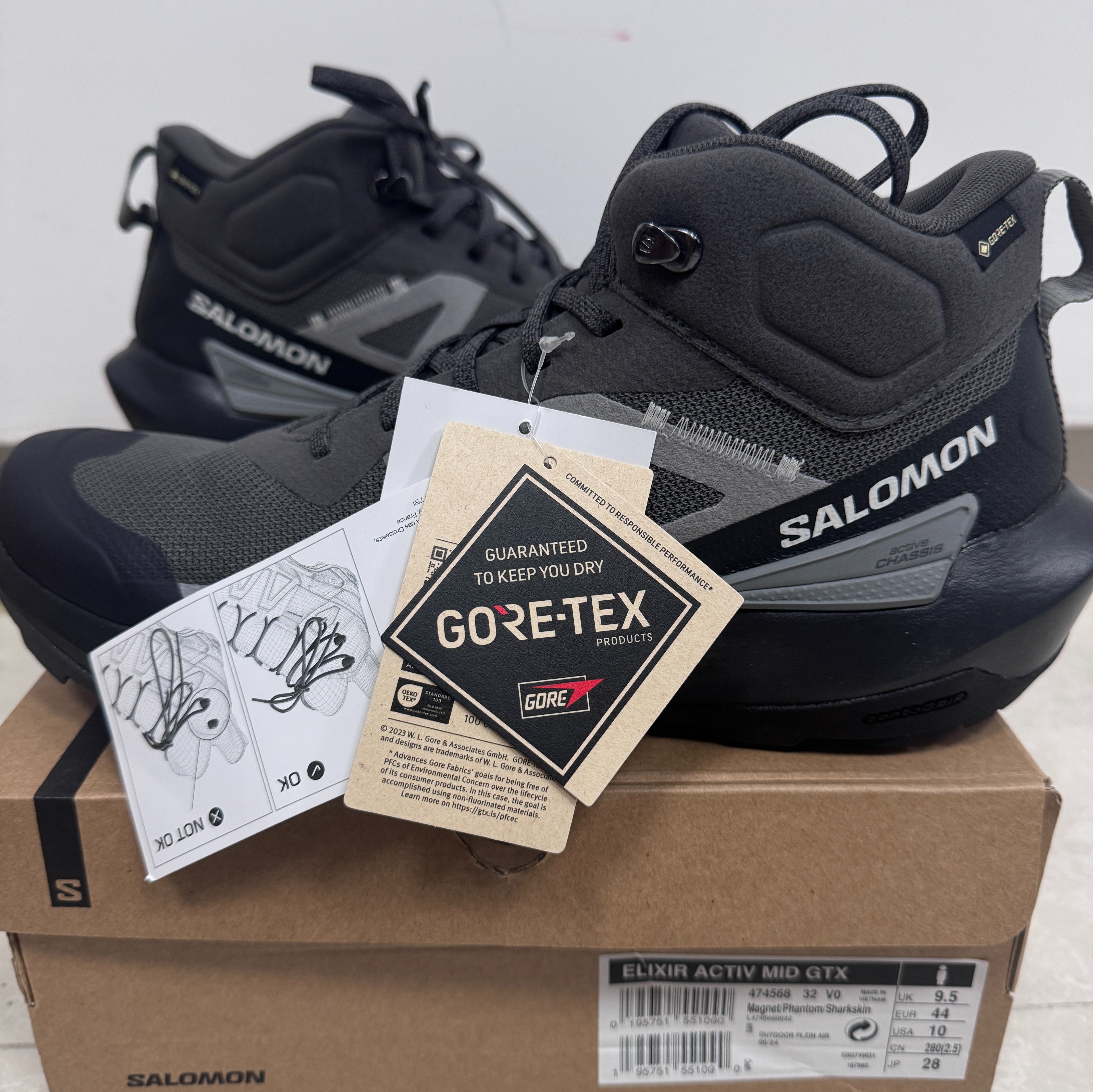 【现货清仓!】SALOMON 萨洛蒙男士防水徒步鞋 Elixir Active Mid GTX(tbzg)