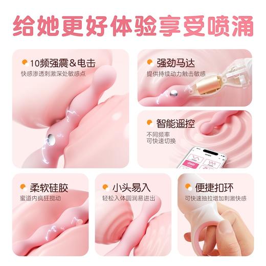 【情趣用品】谜姬 星环电击拉珠后庭震动阴肛两用 商品图2