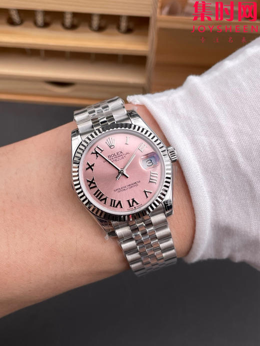 劳力士GS日志型系列 女款31mm 日志31系列 罗马面粉色盘 女士腕表 搭载改Cal.2236全自动机械机芯 商品图8