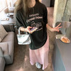 西遇水洗做旧短袖T恤女2026年夏季新款字母印花圆领宽松复古上衣SS060448 商品缩略图1