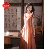 逸红颜《夕涟屿》26年夏新中式落日烟霞V领抽绳插片大摆连衣裙女 商品缩略图1