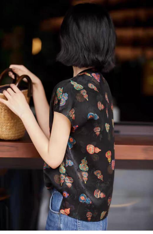 「福芦」花萝红云纱国风小衫 | 纯植物染色+手工晾晒工艺，八宝葫芦纹，美炸了！【3-5天发货】 商品图4