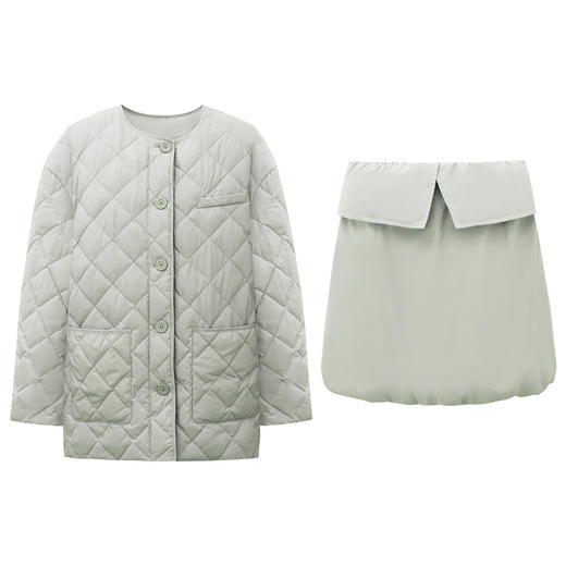 SELFWHO90白鸭绒菱格纹理羽绒服女2025冬季新款宽松防风轻暖外套 商品图3