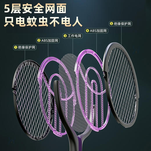 【轻松横扫蚊虫】可伸缩延长多用电蚊拍 延长手柄设计 可伸缩可旋转 紫光智能诱蚊 双模式灭蚊 商品图5