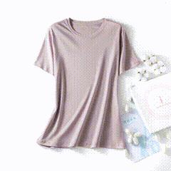 买1送1 65%棉+6%桑蚕丝  丝光棉T恤  2件加购物车单件不发 A-6056 商品图0