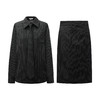 SELFWHO90白鸭绒灰色条纹领带羽绒服衬衫女2025冬季新款保暖外套 商品缩略图4