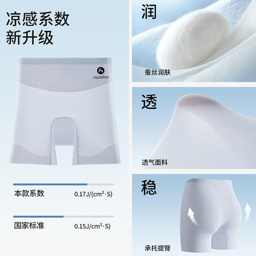 【两条装】草本初色无痕香氛安全裤女士夏季高腰收腹抑菌二合一打底平角短裤 A4040★ 商品图3