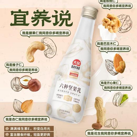 【9.9元任选4瓶】大窑宜养说植物蛋白饮料 栀香茉莉奶茶/六种坚果乳  304ml/瓶（4瓶十堰主城区包邮） 商品图1