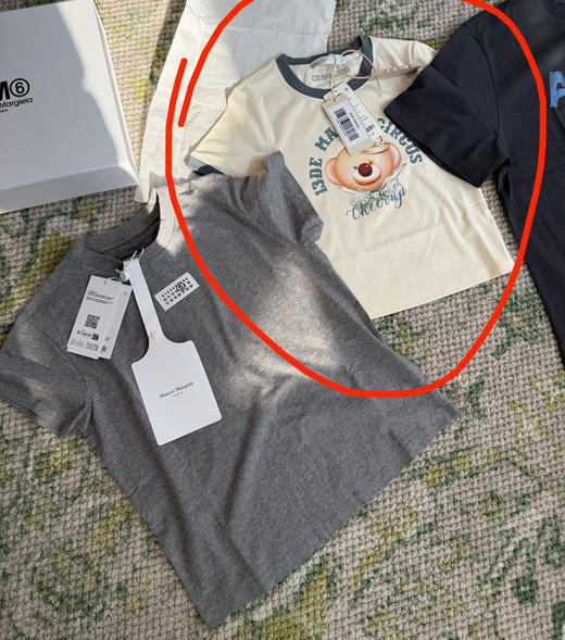 13de马戏团小熊🐻撞色领短款t恤 商品图9