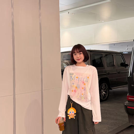 Mari彩绘大花朵长袖防晒T恤 商品图3
