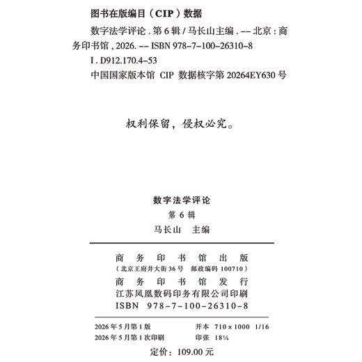 数字法学评论（第6辑） 商品图1