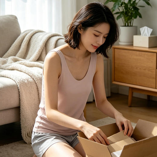Mylyis 兰精莫代尔60S无痕圆领背心/可调节吊带 多色可选 云感轻柔体验 舒适透气 裸感轻盈 商品图8
