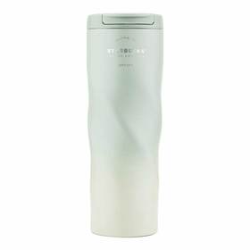 星巴克经典渐层款翻盖杯绿色473ml