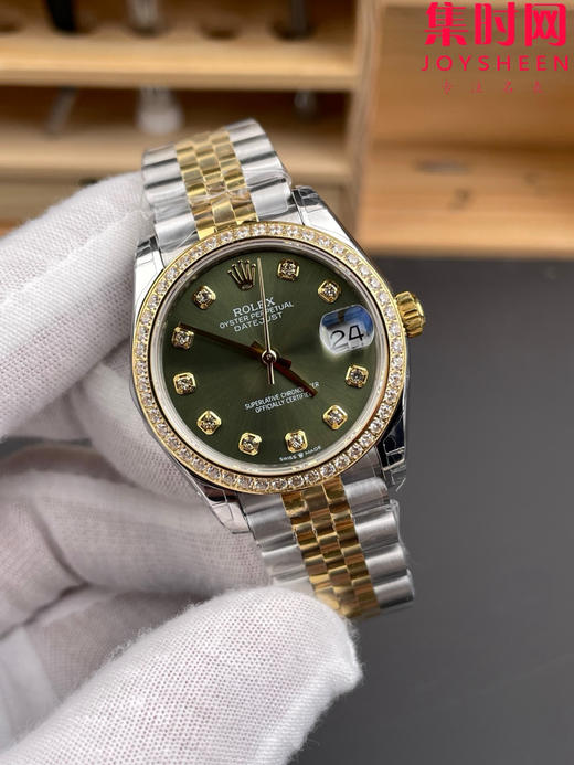 劳力士GS日志型系列 女款31mm 日志31系列 间金绿盘钻面 钻圈款 女士腕表 搭载改Cal.2236全自动机械机芯 商品图1