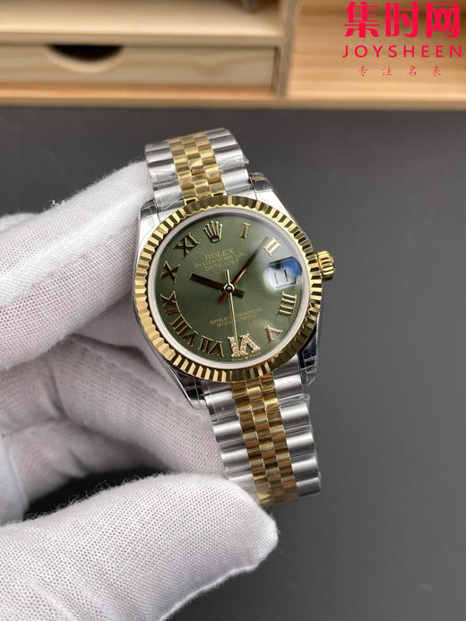 劳力士GS日志型系列 女款31mm 日志31系列 间金绿罗马 女士腕表 搭载改Cal.2236全自动机械机芯 商品图1