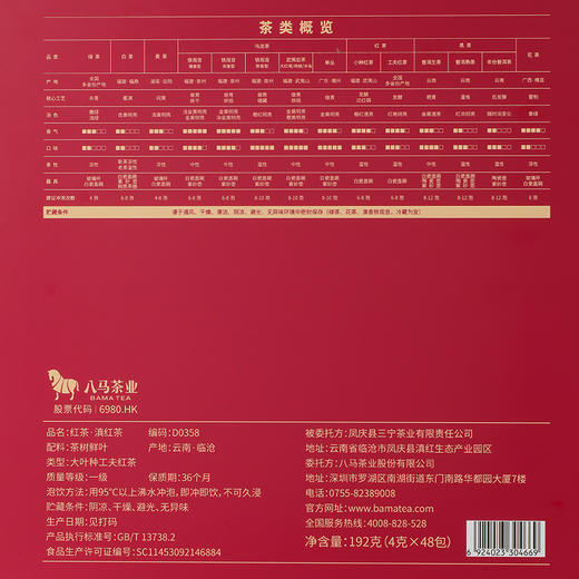 八马茶业 | 马上红系列·红茶云南滇红茶叶礼盒192g 商品图6