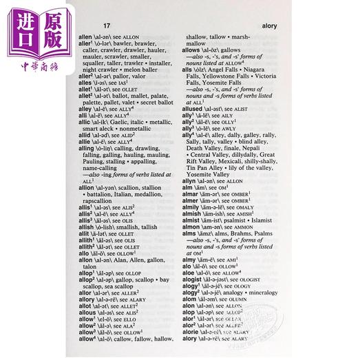 【中商原版】韦氏押韵词典 Webster s Rhyming Dictionary 英文原版 韦氏词典 词汇参考工具书 Merriam Webster 商品图4