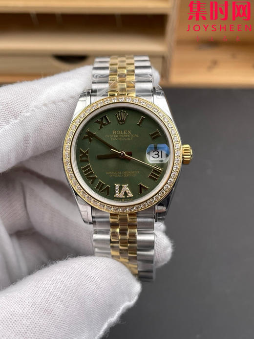 劳力士GS日志型系列 女款31mm 日志31系列 间金绿罗马钻圈 女士腕表 搭载改Cal.2236全自动机械机芯 商品图0