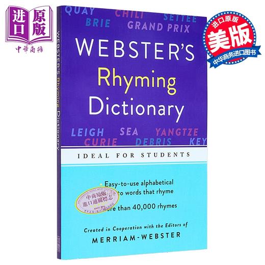 【中商原版】韦氏押韵词典 Webster s Rhyming Dictionary 英文原版 韦氏词典 词汇参考工具书 Merriam Webster 商品图0