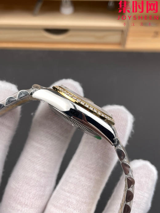 劳力士GS日志型系列 女款31mm 日志31系列 间金绿盘钻面 钻圈款 女士腕表 搭载改Cal.2236全自动机械机芯 商品图5
