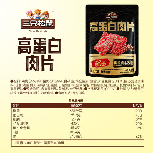 三只松鼠 高蛋白肉片原味90g 到手约20小包-fx 商品图5