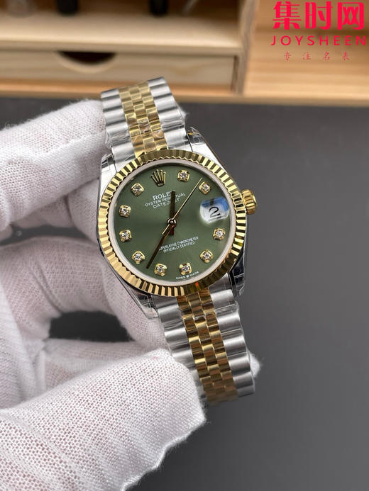 劳力士GS日志型系列 女款31mm 日志31系列 间金绿钻面 女士腕表 搭载改Cal.2236全自动机械机芯 商品图1