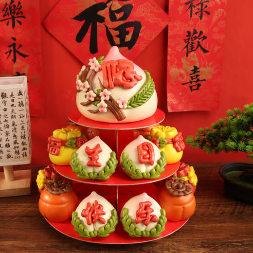 【提前一周预定】中式大蛋糕丨胶东花饽饽 各种蔬菜汁调色 适宜送长辈或聚会。拜佛、小朋友老人过生日，都可以选择，好吃健康⭐️顺丰快递 商品图6