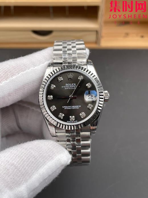 劳力士GS日志型系列 女款31mm 日志31系列 水泥灰 灰盘钻面 寓意非常好：灰钻（会赚）女士腕表 搭载改Cal.2236全自动机械机芯 商品图0