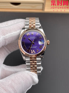 劳力士GS日志型系列 女款31mm 日志31系列 间玫金紫罗马 女士腕表 搭载改Cal.2236全自动机械机芯
