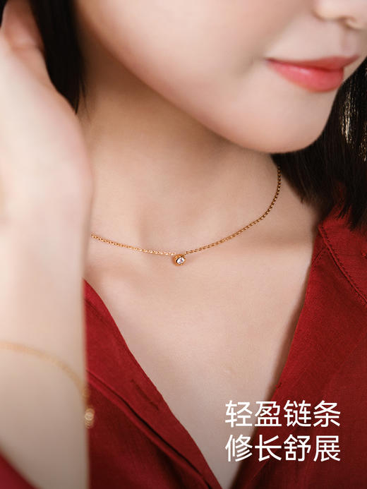 原装捷克宝仕奥莎®方晶锆石单钻锁骨链JCG2NEK003 商品图2