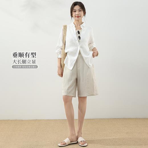 【LINEN 老钱风天丝亚麻五分裤】S-2XL，85-150斤可穿，臻选亚麻天丝材质，版型垂顺百搭，文艺老钱风拿捏！ 商品图0