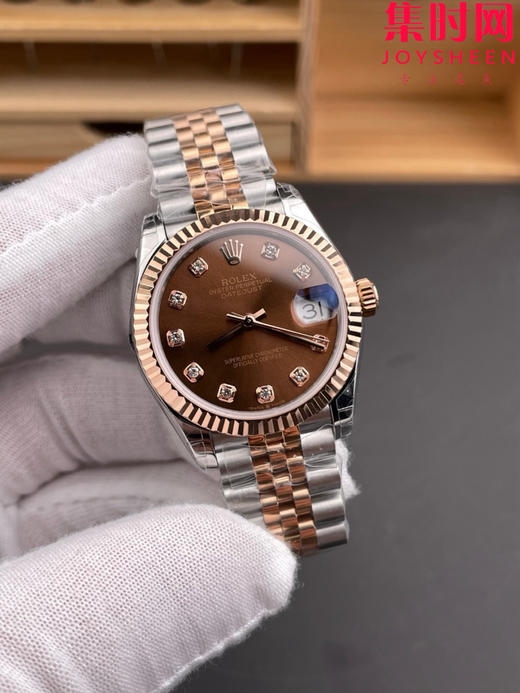 劳力士GS日志型系列 女款31mm 日志31系列 间玫金咖啡钻面 女士腕表 搭载改Cal.2236全自动机械机芯 商品图1