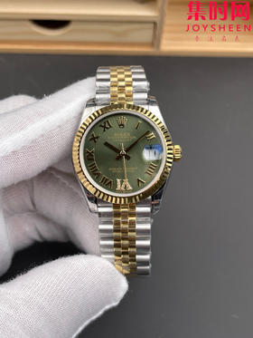 劳力士GS日志型系列 女款31mm 日志31系列 间金绿罗马 女士腕表 搭载改Cal.2236全自动机械机芯