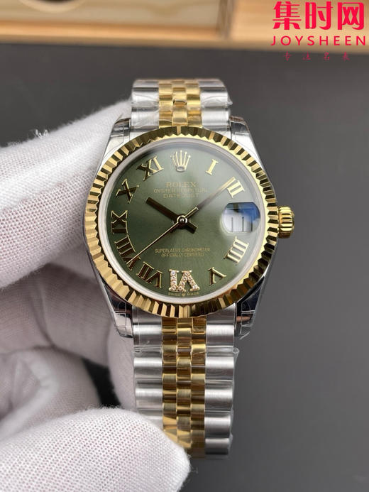 劳力士GS日志型系列 女款31mm 日志31系列 间金绿罗马 女士腕表 搭载改Cal.2236全自动机械机芯 商品图2