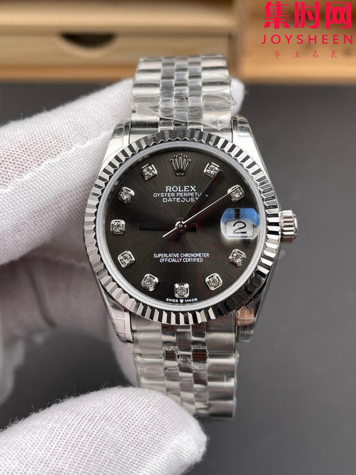 劳力士GS日志型系列 女款31mm 日志31系列 水泥灰 灰盘钻面 寓意非常好：灰钻（会赚）女士腕表 搭载改Cal.2236全自动机械机芯 商品图2