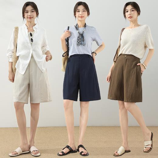 【LINEN 老钱风天丝亚麻五分裤】S-2XL，85-150斤可穿，臻选亚麻天丝材质，版型垂顺百搭，文艺老钱风拿捏！ 商品图6