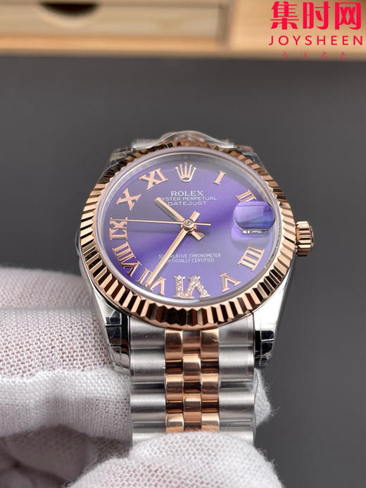 劳力士GS日志型系列 女款31mm 日志31系列 间玫金紫罗马 女士腕表 搭载改Cal.2236全自动机械机芯 商品图2