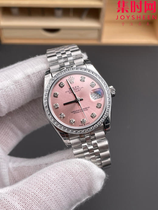 劳力士GS日志型系列 女款31mm 日志31系列 粉盘钻面 钻圈款 女士腕表 搭载改Cal.2236全自动机械机芯 商品图2