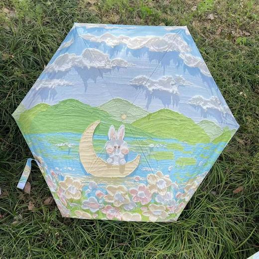 【油画伞】五折迷你防晒伞 晴雨两用 时尚金胶/经典黑胶 折叠防紫外线UPF50+ 小巧便携 商品图0