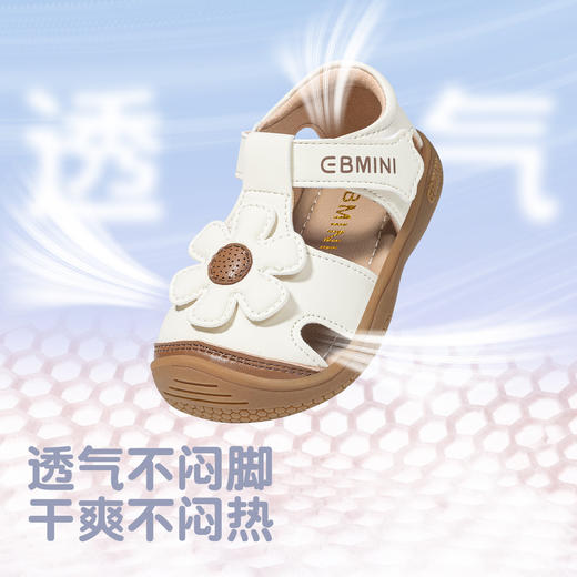 EBMINI英贝米尼女童学步鞋夏季新款宝宝透气花瓣软底包头儿童凉鞋子18-27★ 商品图2