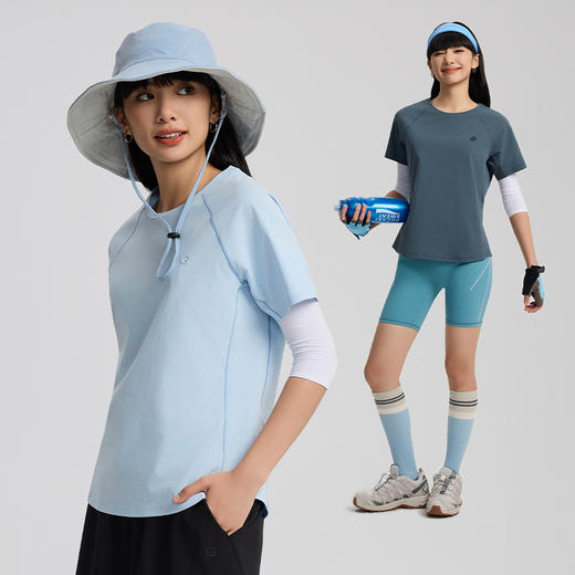 任2件-10元【女款仿棉感速干T】【UPF50+防晒 速干】探拓 防晒速干弹力运动透气短袖T恤仿棉手感2522066TX 商品图3