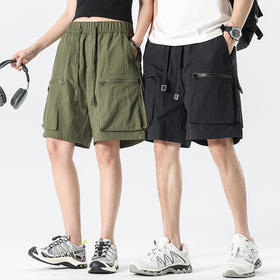 山系情侣防晒五分裤 | 标志性拉链工装口袋➕ 美式 Oversize 直筒版型
