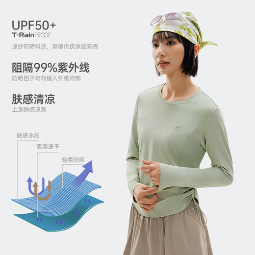 任2件-10元【女款双侧抽绳速干凉感T】【UPF50+防晒 速干 凉感】探拓 户外凉感速干抽绳款T恤（长袖/短袖）2622094TX/2622030TX 商品图7