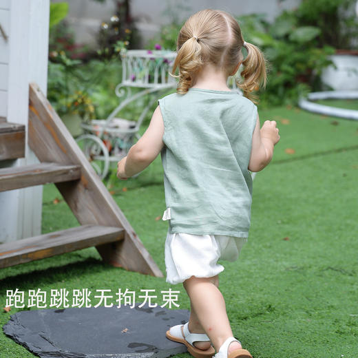 【云优选】Babystormi 亚麻背心/短裤 夏季男女童时尚休闲背心短裤亚麻（周末不发货） 商品图2