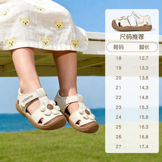 EBMINI英贝米尼女童学步鞋夏季新款宝宝透气花瓣软底包头儿童凉鞋子18-27★ 商品图4