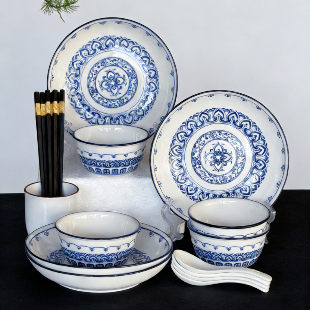 瓷县令 Blue Onion系列餐具 瓦质莹润 釉色清透